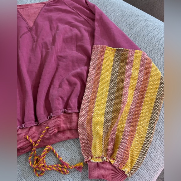 Free People We The Free Stripe Cuff Pullover XS - Picture 4 of 7